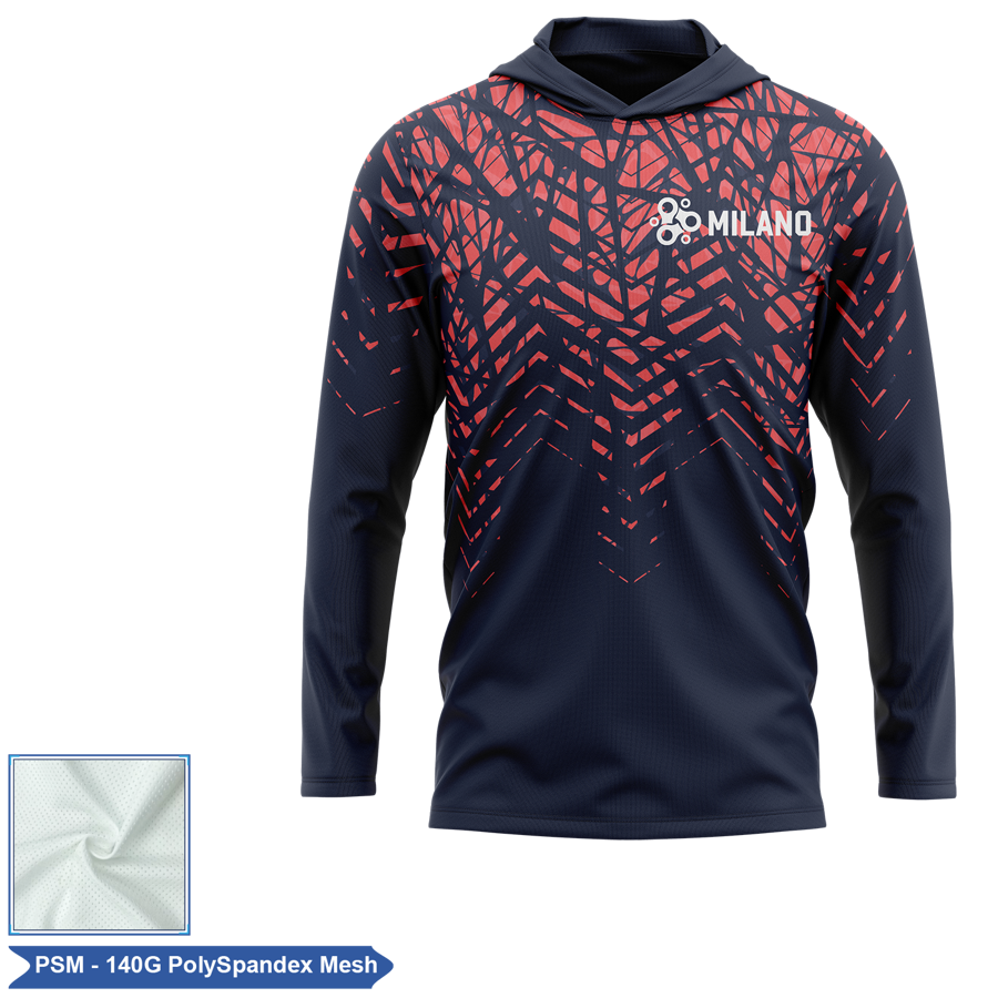 Unisex & Kids' Sublimation 140G Mesh Long Sleeve Hooded Tee