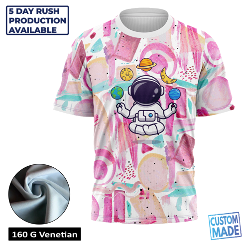 Unisex & Kids' Sublimation Venetian Short Sleeve T-Shirt -