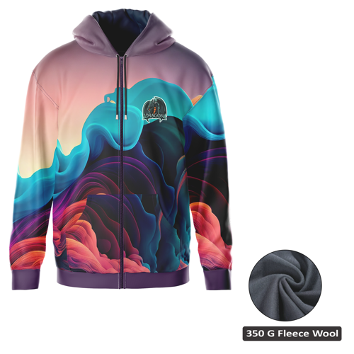 Unisex & Kids Sublimation 350G Fleece Zip Hoodie - Economy