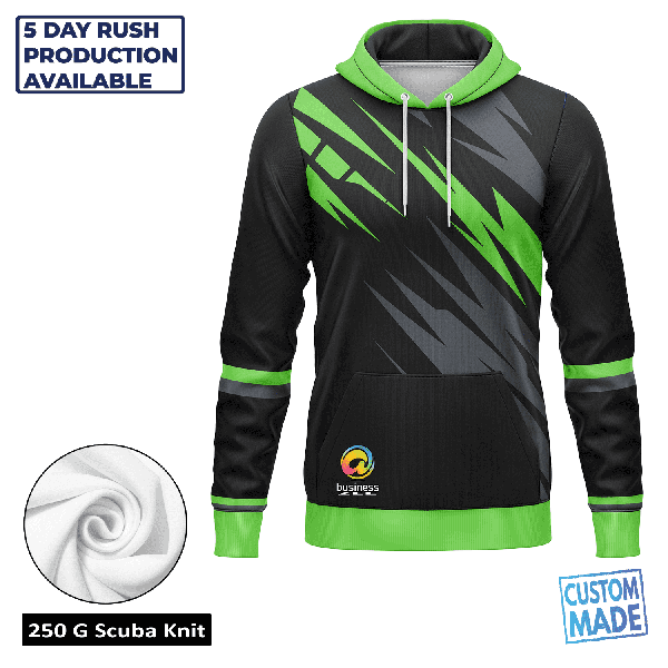 Unisex & Kids' Sublimation 250G Lightweight Scuba Knit Kangaroo Hoodie - Economy