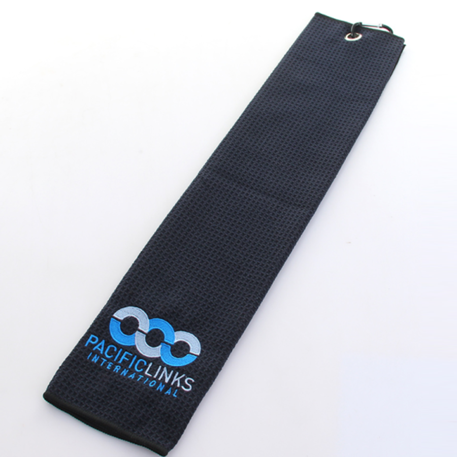 Embroidered Waffle Microfiber Golf Towel - 16" x 23.5"