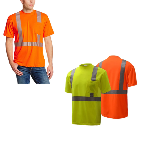 VISIPRO Short Sleeve Reflective Safety T-Shirt with Pocket - BirdsEye Mesh - ANSI 107-2015 Class 2