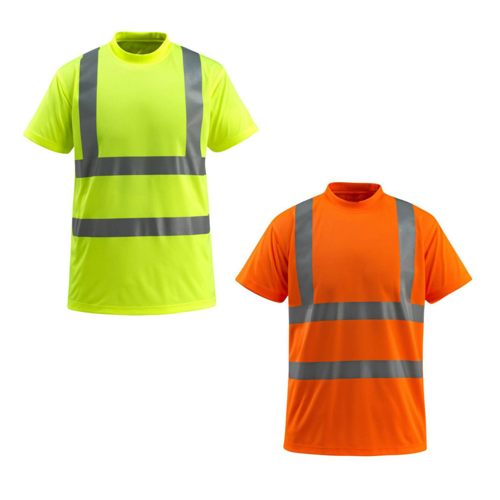 VISIPRO Short Sleeve Reflective Safety T-Shirt with Bands & Brace - BirdsEye Mesh - ANSI 107-2015 Class 2