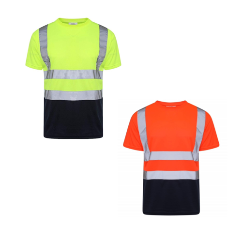 VISIPRO Short Sleeve Reflective Colorblock Safety T-Shirt - BirdsEye Mesh - ANSI 107-2020 Class 2