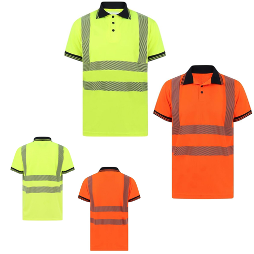 VISIPRO Short Sleeve Reflective Safety Polo with Bands,