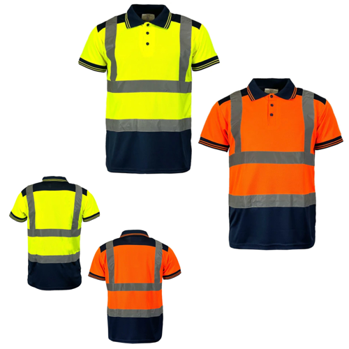 VISIPRO Short Sleeve Reflective Colorblock Safety Polo -