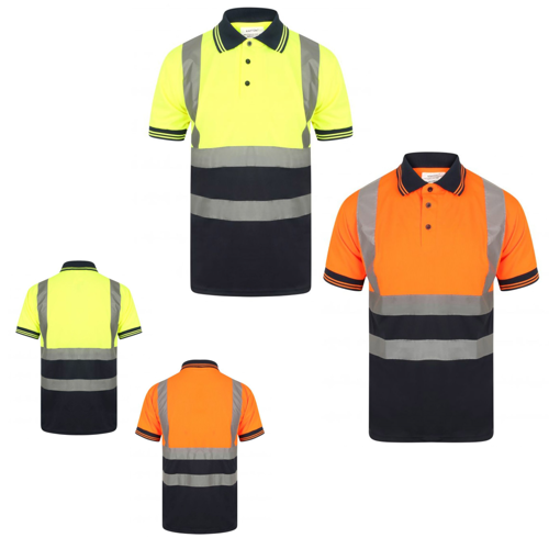 VISIPRO Short Sleeve Reflective Colorblock Safety Polo with Sewn Taping - Ribbed Collar & Cuffs - BirdsEye Mesh - ANSI 107-2015 Class 2