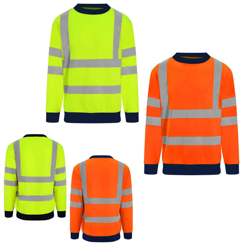 VISIPRO Reflective Safety Sweatshirt with Black Trim - 280G