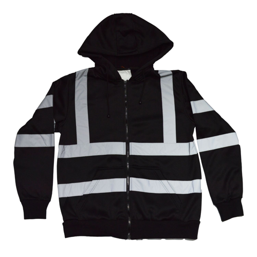 VISIPRO Reflective Safety Full-Zip Hoodie with Bands & Brace - 280G Fleece - ANSI 107-2020 Class 3