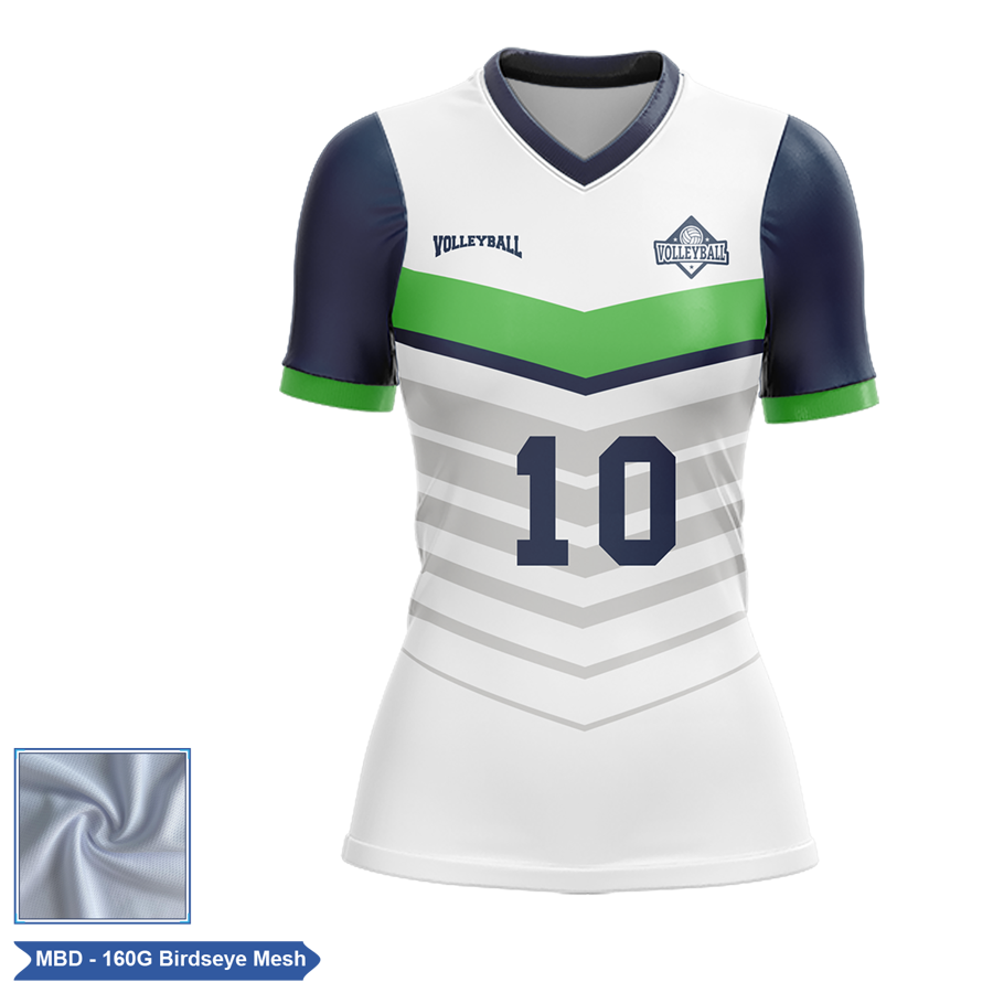 Women's Premium Full Sublimation Volleyball Cap Sleeve Jersey - Birdseye Mesh