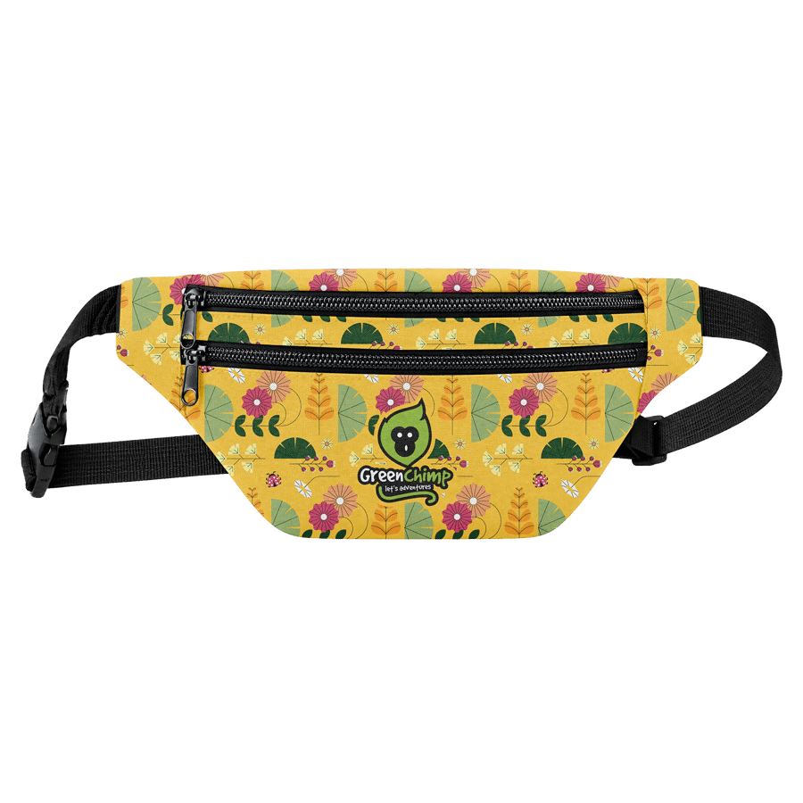 RPET Sublimation 600D Waist Bag w/ 3 Pockets 13.4x6x3.75 in