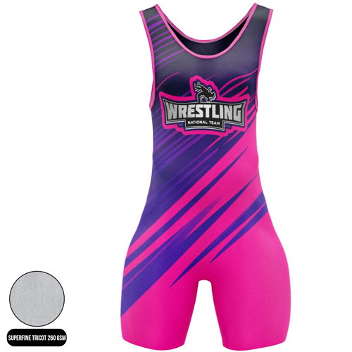 Custom Women's Full Sublimation Wrestling Singlet