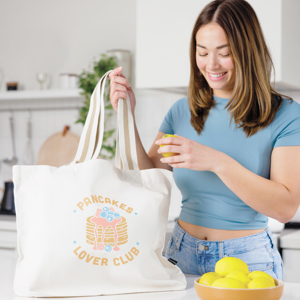 TOTE008 Oversized Deluxe Canvas Tote Bag with Striped