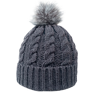 Cable Knit Beanie for Women - Acrylic Beanies With Faux Fur