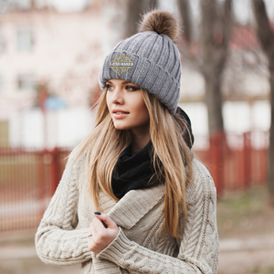 Dames winter beanie sjaal handschoenen set, pompomhoed met