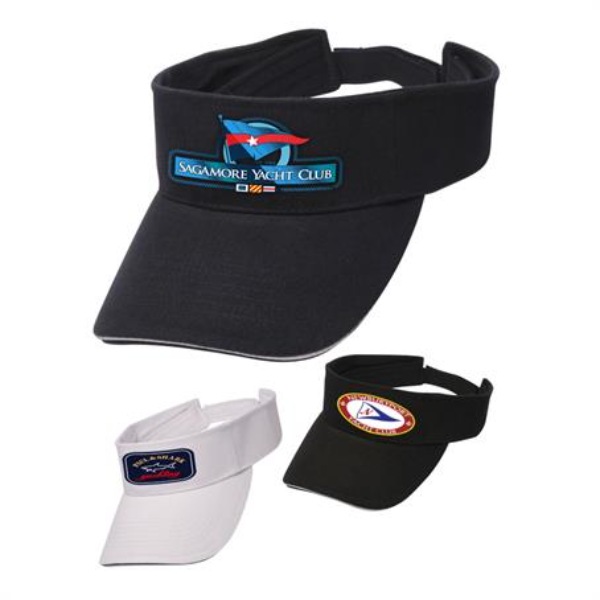 Solid Color Brushed Cotton Sandwich Visors w/ Custom Logo