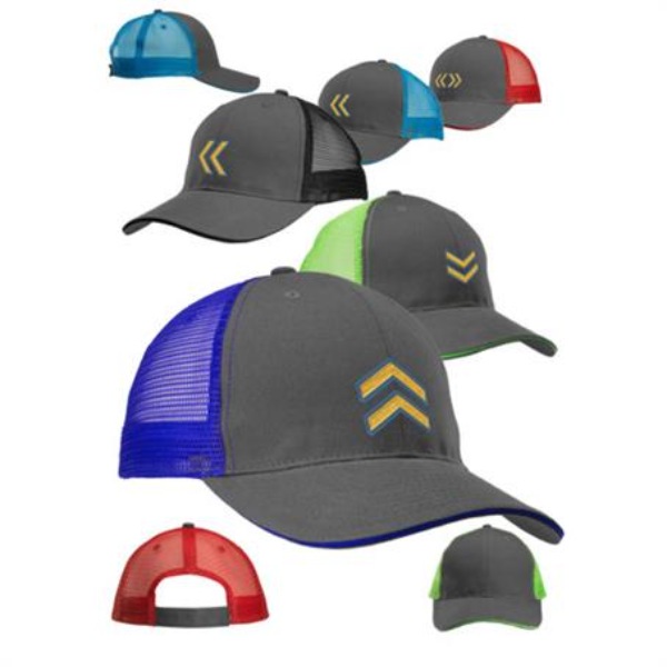 Seneca Two Tone Structured Mesh Trucker Hats w/ Custom Embroidery