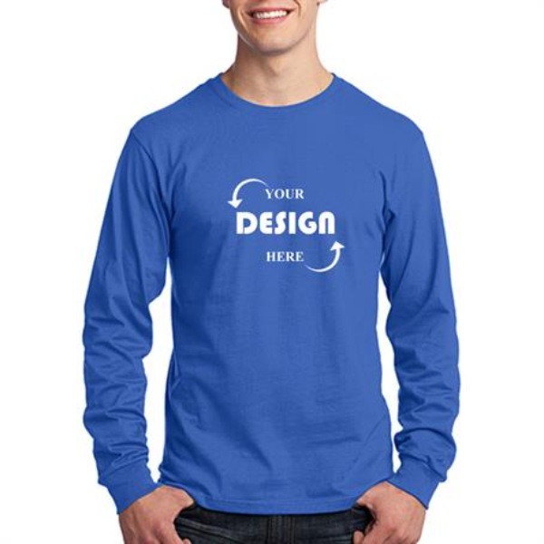 Port & Company 5.4 oz 100% Cotton Performance Long-Sleeve T-shirt w/ Custom Logo