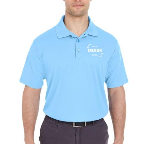 UltraClub Men's Cool & Dry Mesh Pique Polo Shirts w/ Custom Logo