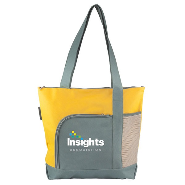 Two-Toned Zippered Tote Bags