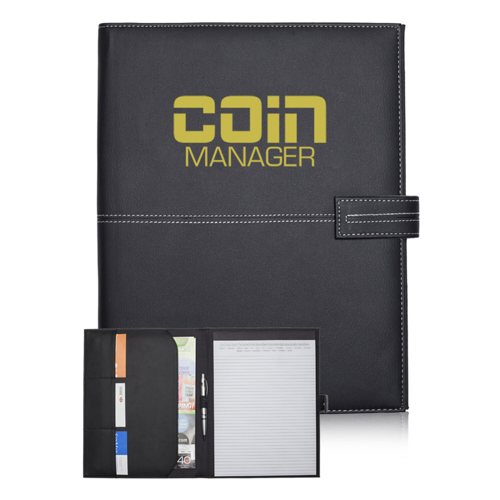Custom White Stitch Leather Portfolios for Executive Use