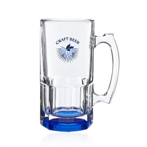 34 oz Half Beveled Libbey Super Printed Sports Custom Glass Mugs