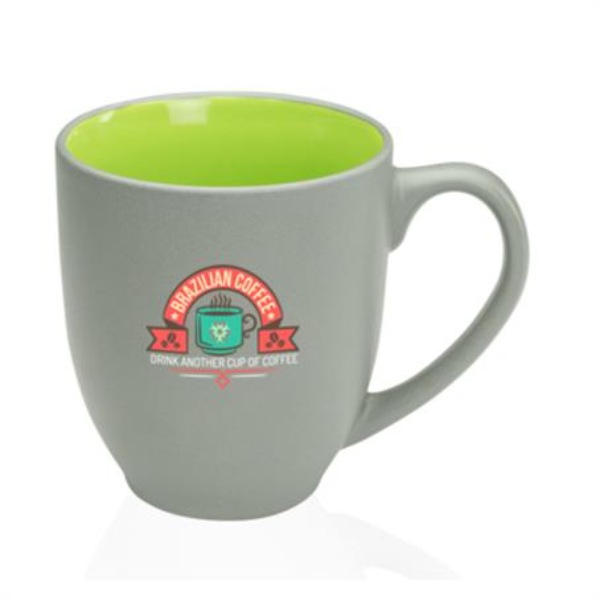16 Oz. Pop Out Bistro Two Tone Custom Coffee Mugs