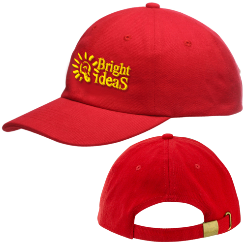 6 Panel Unconstructed Brushed Cotton Caps w/ Custom Logo
