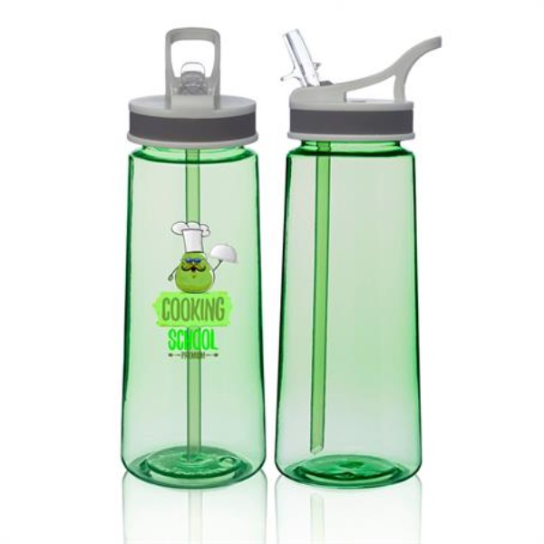 22 Oz. Sports Spill-Proof Lid Custom Water Bottles With Straw