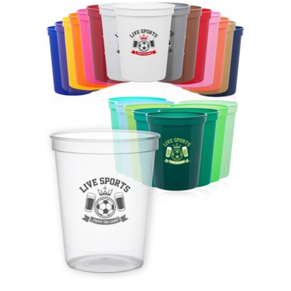 16 oz. Plastic Reusable Stadium Cups w/ Custom Logo