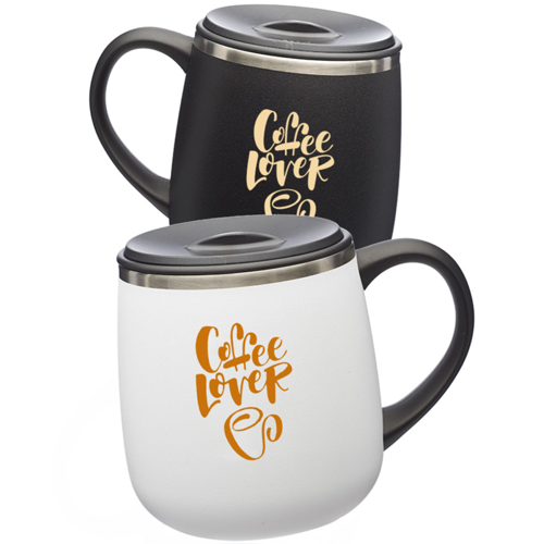 11 oz. Stainless Steel Custom Coffee Mugs with Lid