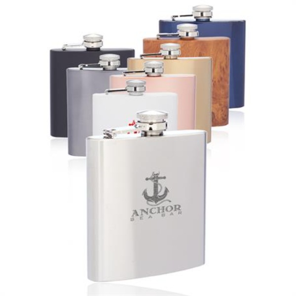 6 oz. Stainless Steel Murano Hip Flasks