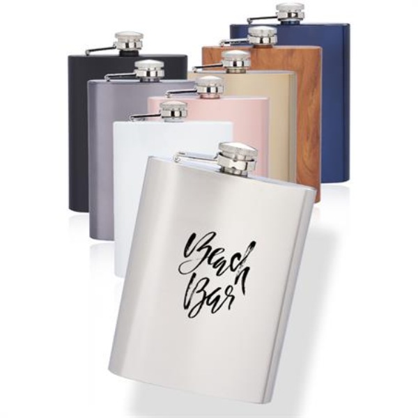 8 oz. Stainless Steel Verano Hip Flasks