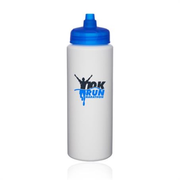32 oz. USA Made Wide Mouth Custom Plastic Water Bottles with Quick Shot Lid