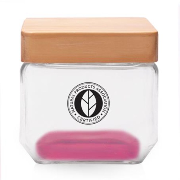 27 oz. Apothecary Square Glass Candy Jars with Wooden Lid
