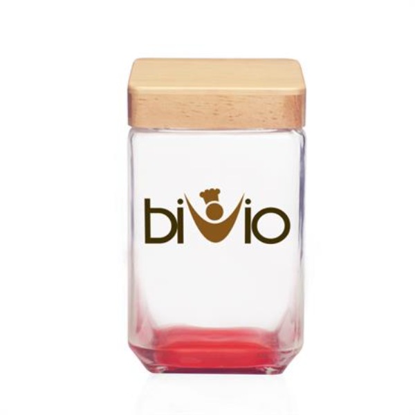 54 oz. Square Glass Candy Jars with Wooden Lid