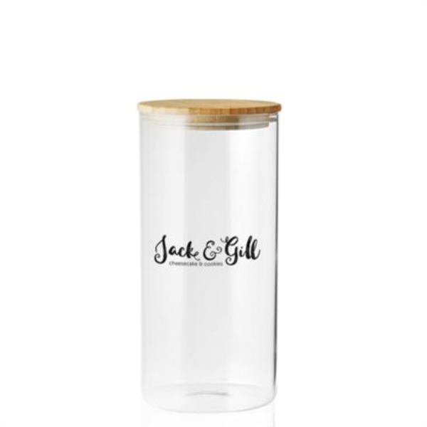 44 oz. Borosilicate Glass Storage Jars with Bamboo Lids