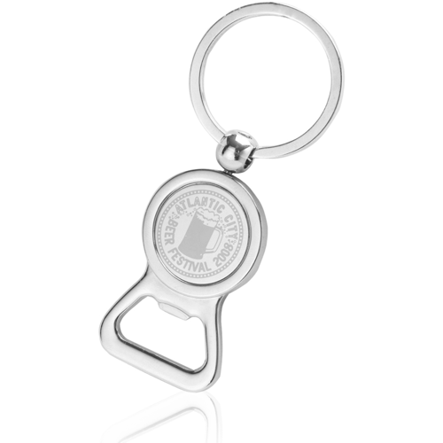 Chrome Bottle Opener Keychains w/ Custom Logo