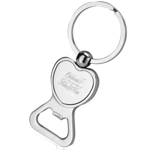 Custom Heart Shaped Bottle Opener Keychains