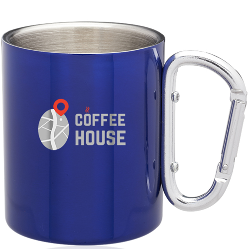10 oz. Custom Carabiner Handle Stainless Steel Mugs
