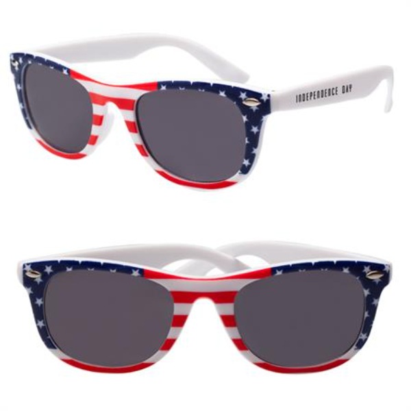 Custom Printed American Flag Sunglasses w/ UV Protection