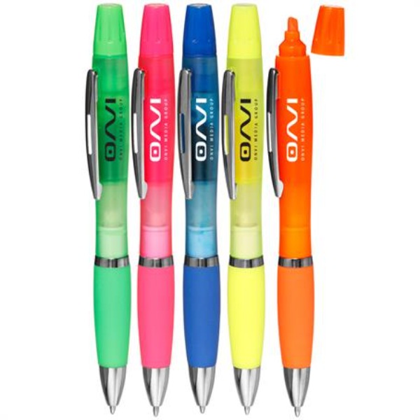 Two in one Highlighter Pens with Rubber Grip