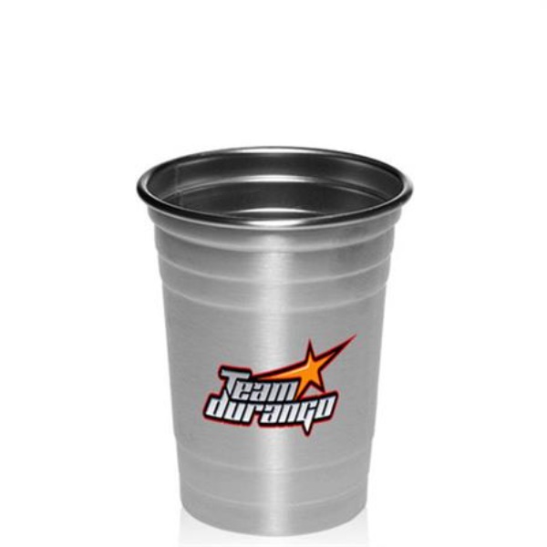16 oz. Custom Stainless Steel Cups With Wide Rim