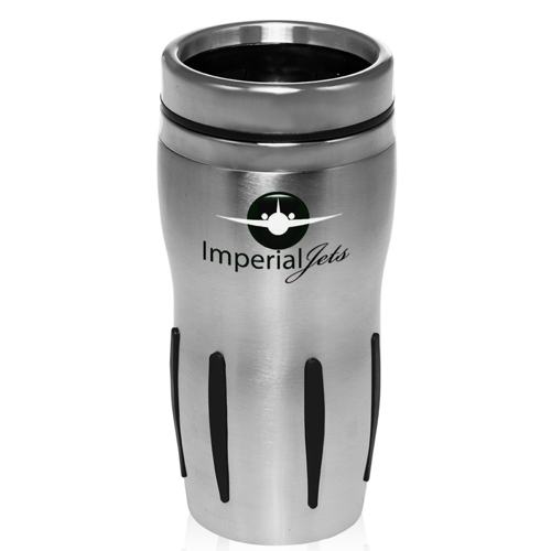 Custom 16 oz. Stainless Steel Sporty Tumblers with Rubber accent hand grips