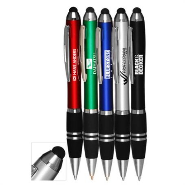 Custom Stylus Grip Ballpoint Pens with Custom Logo