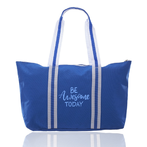 Striped Handle Polycanvas Sport Tote Bags