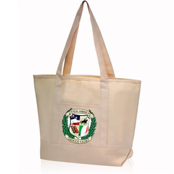 Front Pocket Poly Canvas Tote Bags