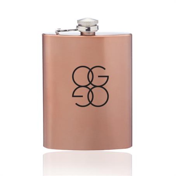8 oz. Stainless Steel Copper Coated Hip Flasks