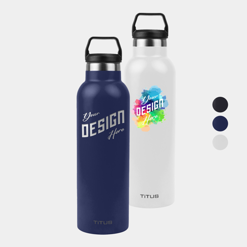 Premium 25 oz TiTUS® Double Wall Stainless Steel Insulated Customizable Water Bottle