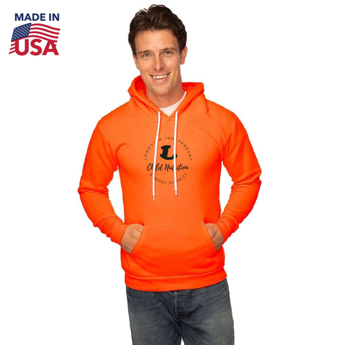 USA Made Unisex Fleece Neon Pullover Hoodie w/ Custom Logo